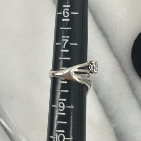 NWOT sterling silver real pearl cubic zirconia ring Size 8 - Picture 5 of 5